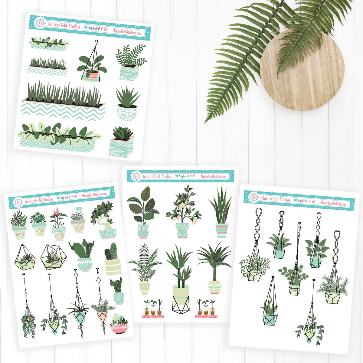 House Plant Stickers - Art Deco Planner Stickers – Winterfield Studios