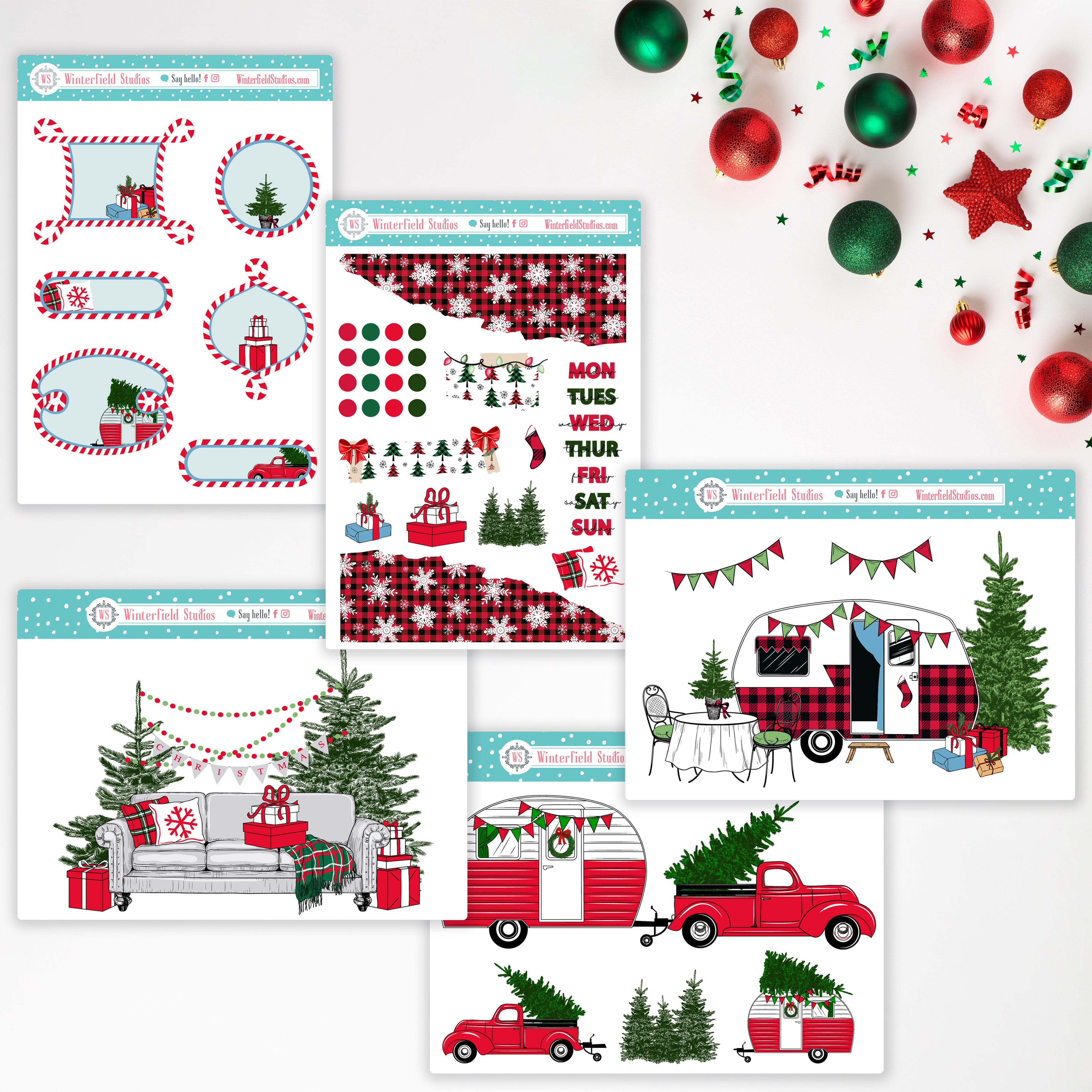 Buy Christmas Bullet Journal Stickers, Christmas Planner Stickers