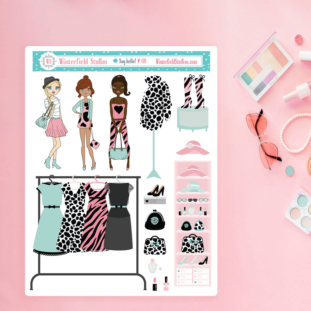 Glam Girls Weekly Planner Sticker Kit - Fits Vertical Planners